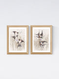 East End Prints oak playful swallows framed art print - British product