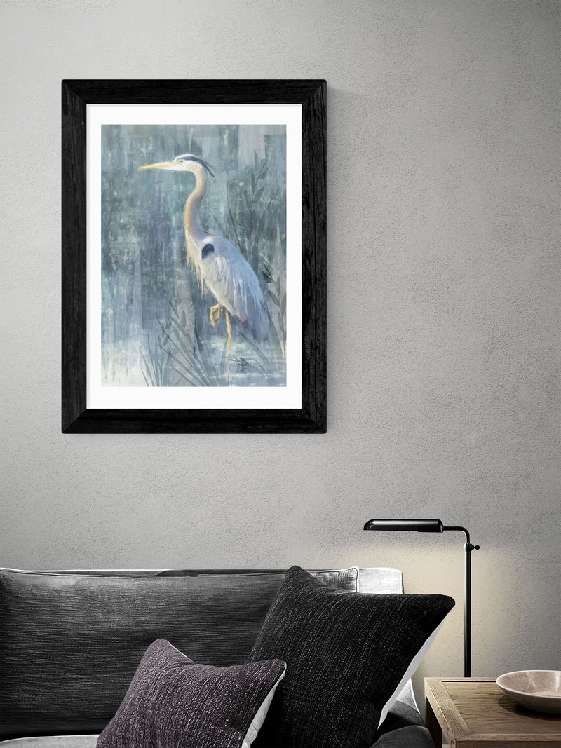 East End Prints Black Glacier Heron VI Framed Art Print