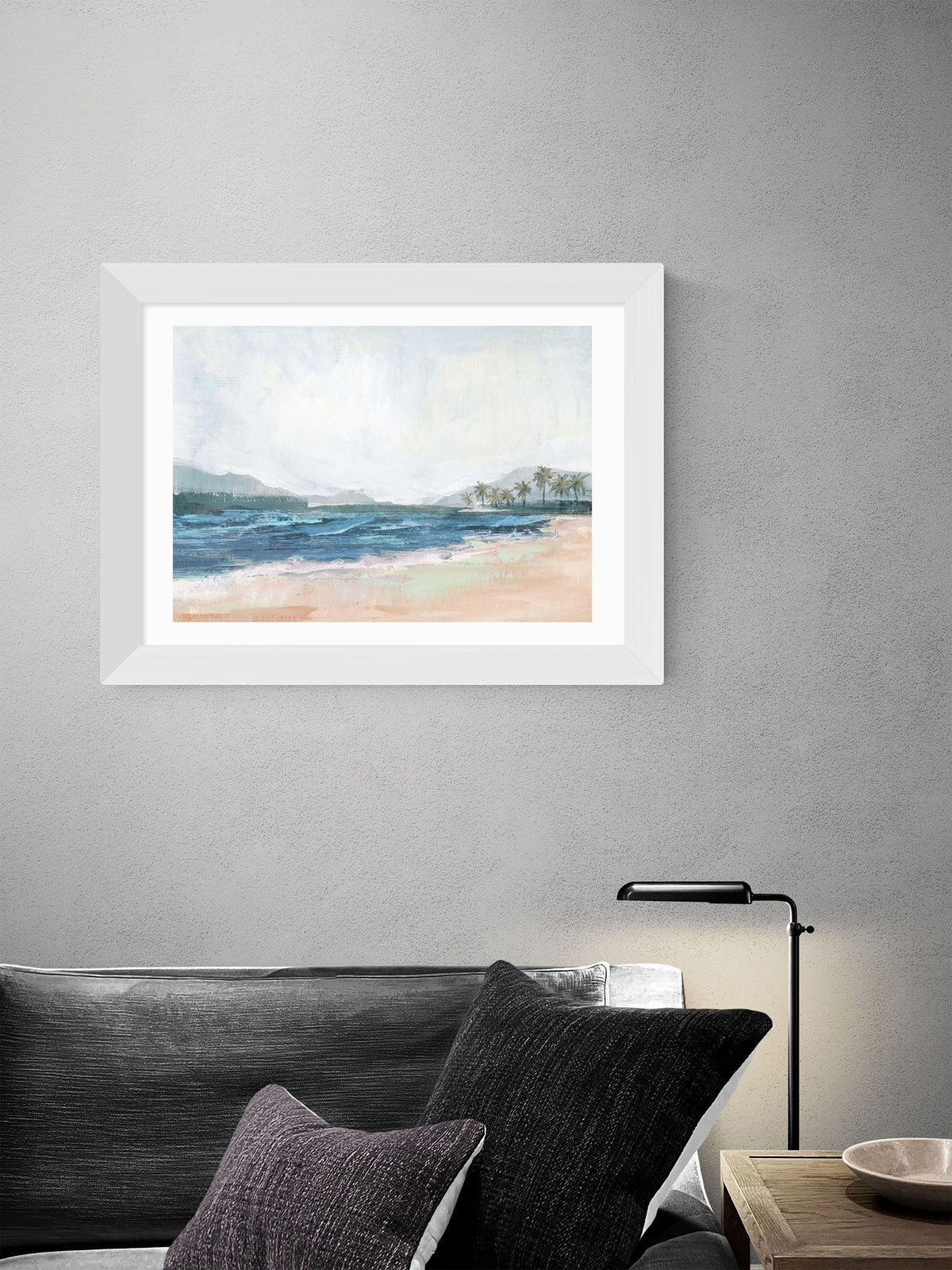 East End Prints White Mediterranean Escape II framed art print - British product