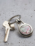 Posh Totty Designs personalised vintage map keyring, UK version