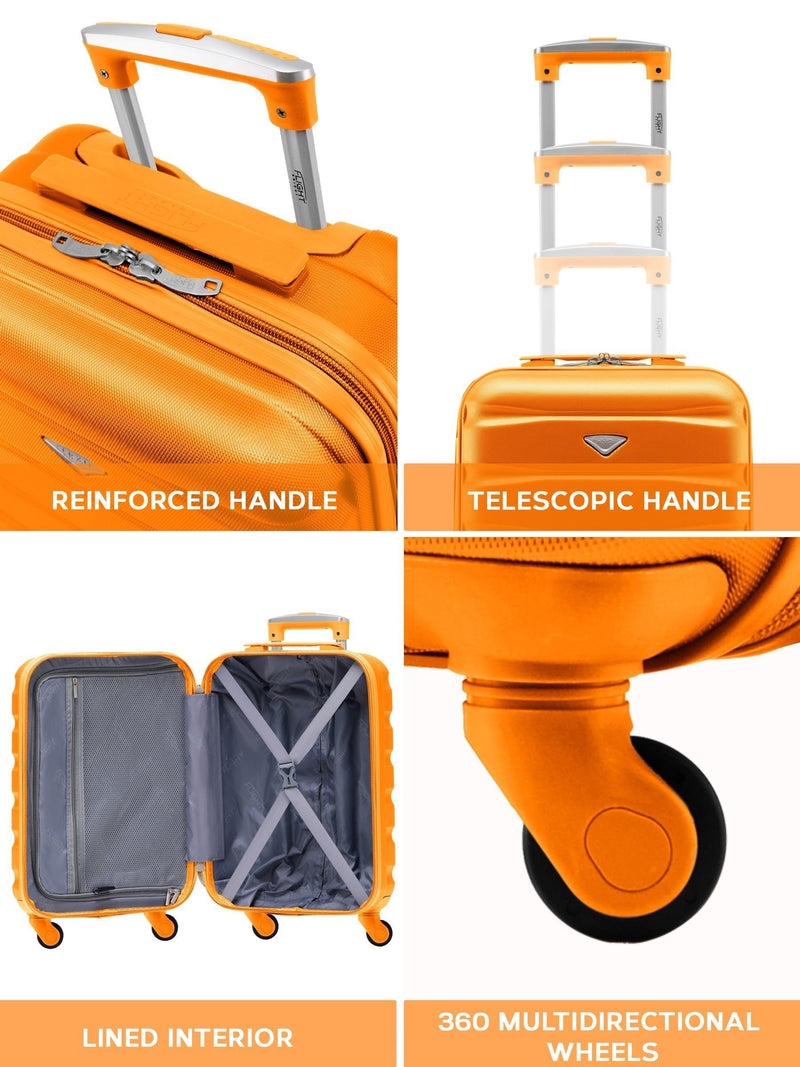 Flight Knight orange ABS cabin suitcase 55cm - British product