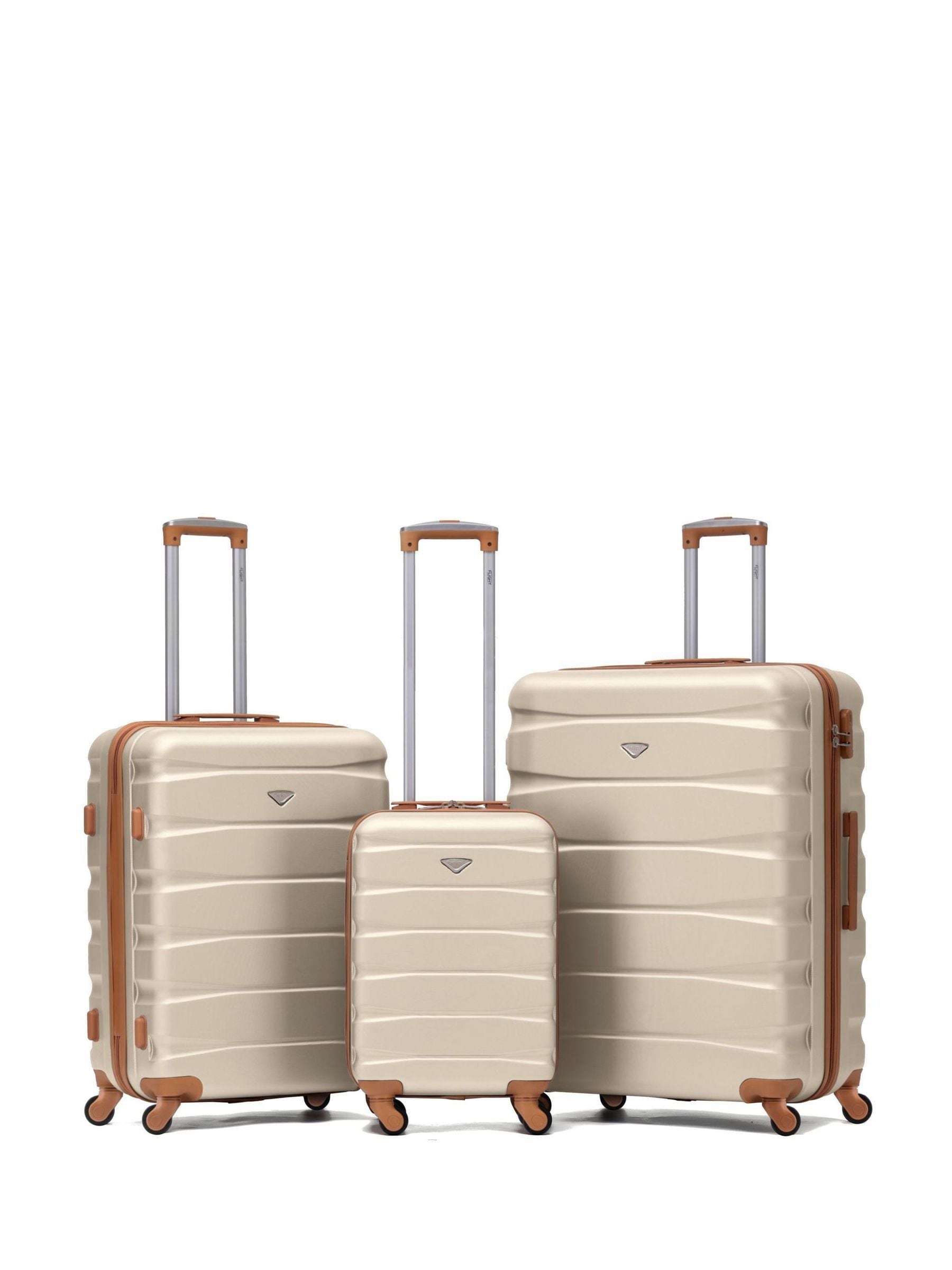 Flight Knight cream luggage set of three, imported from the UK