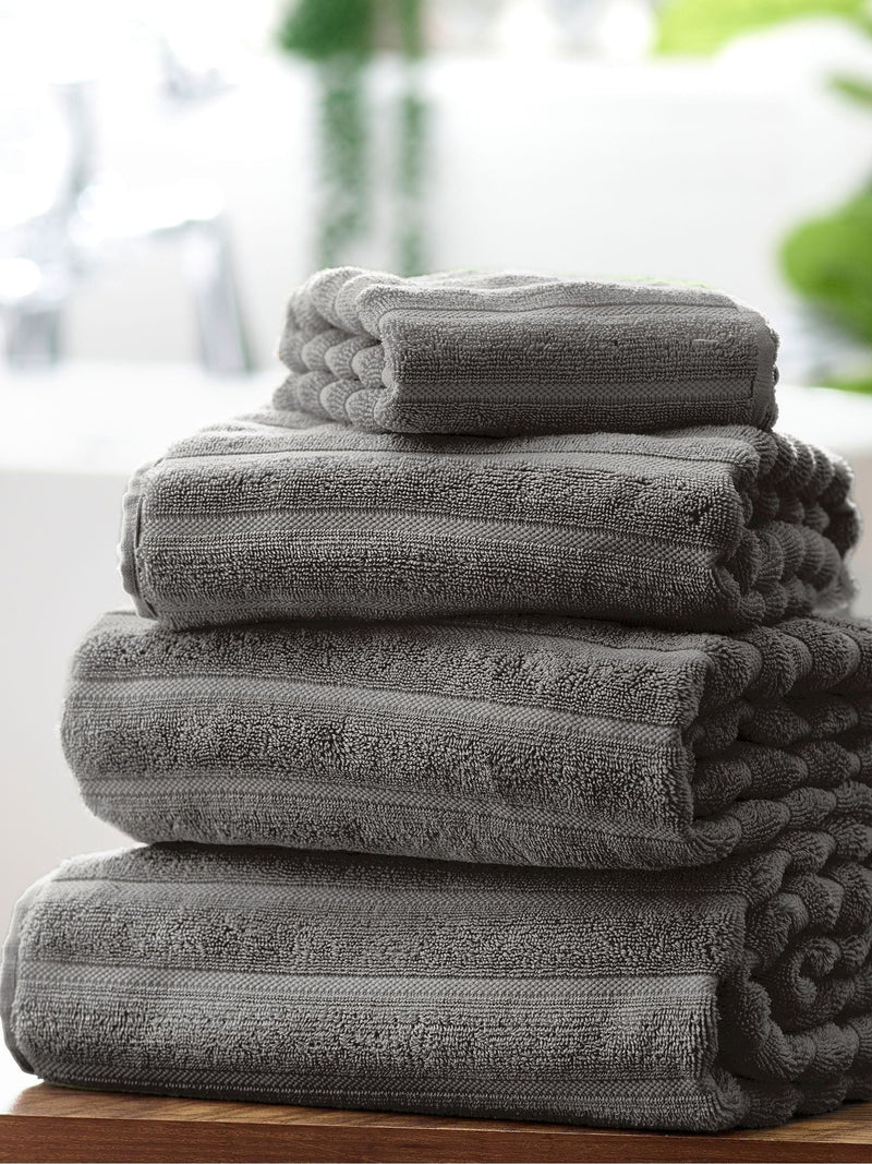 Charcoal Grey Ribbed Towel