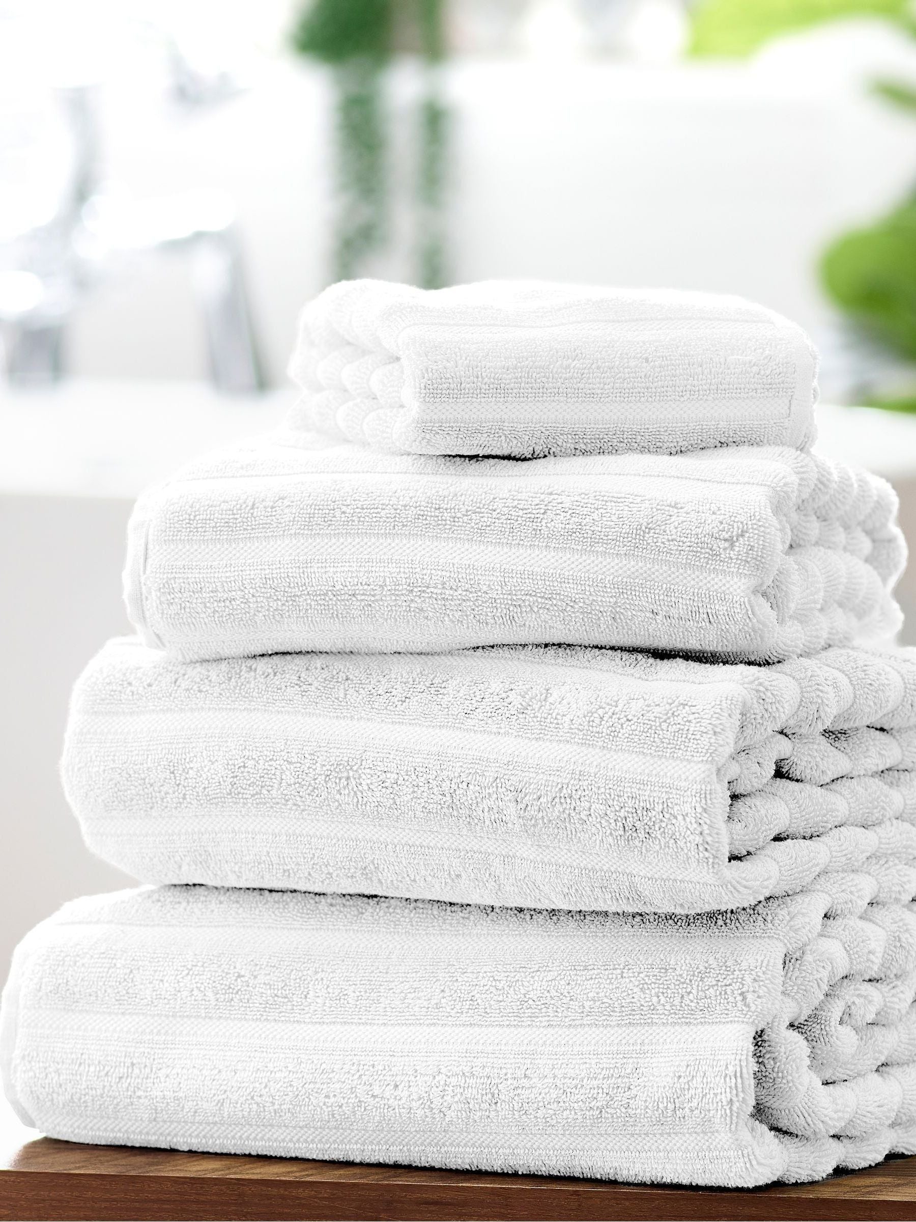 White Ribbed Towel