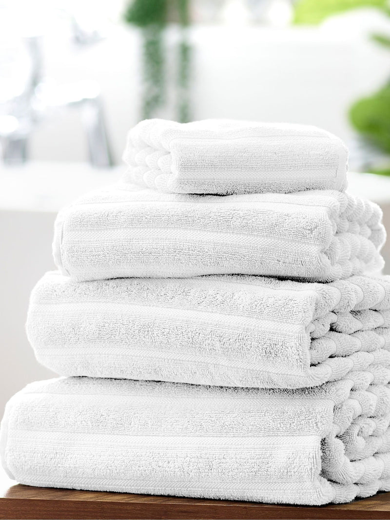 White Ribbed Towel