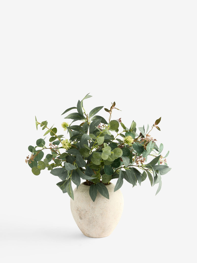 Green Artificial Foliage Arrangement in Lydford Vase