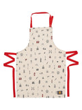 Victoria Eggs Red and Charcoal Simply London apron (British brand)