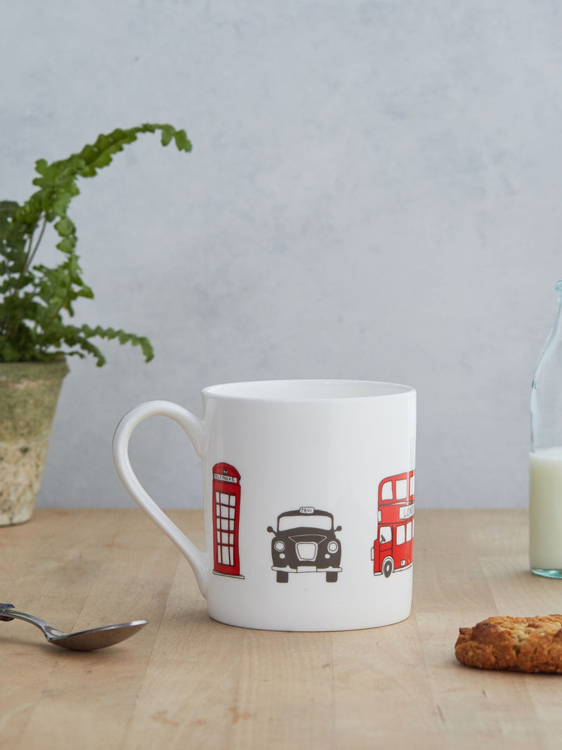 Victoria Eggs Red and Charcoal London Skyline Mugs 2 Pack