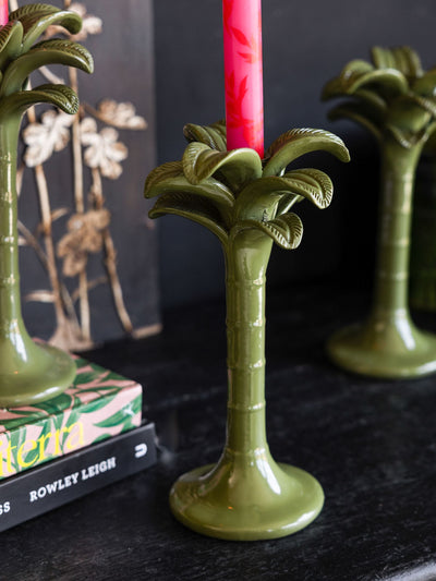 Next Rockett St George Green Palm Tree Taper Holder 25cm- Buy online at McGrocer