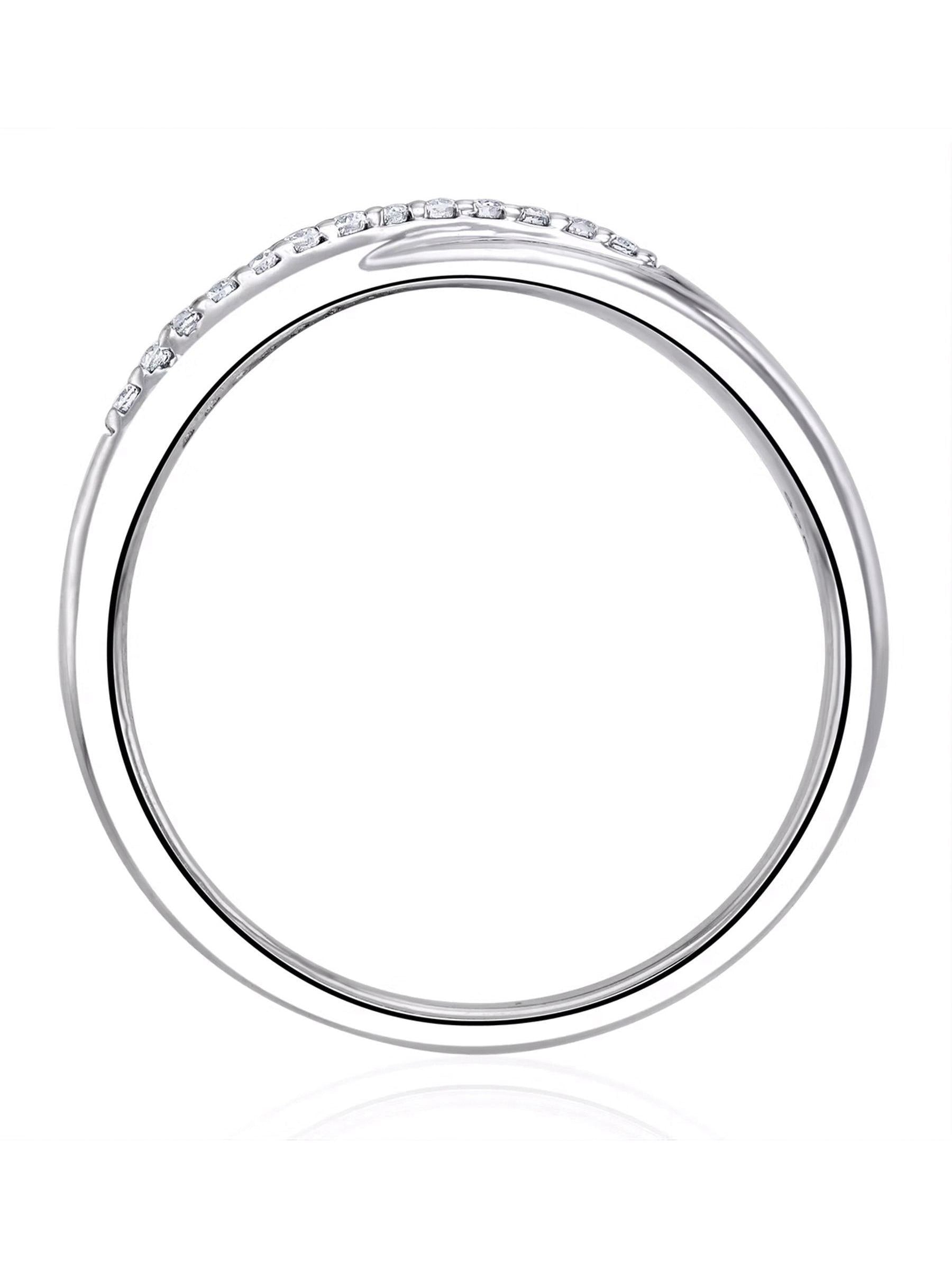 The Diamond Store Lab Diamond Half Eternity Wave Ring 0.05ct 925 Silver (British brand)