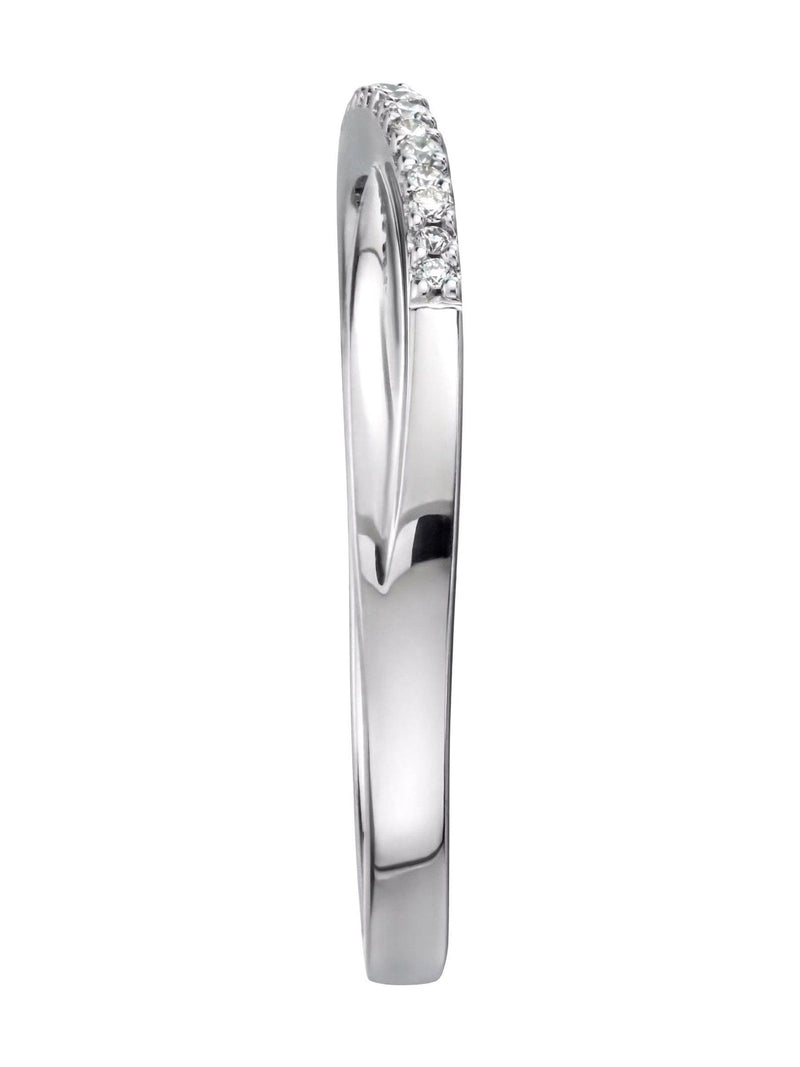 The Diamond Store Lab Diamond Half Eternity Wave Ring 0.05ct 925 Silver (British brand)