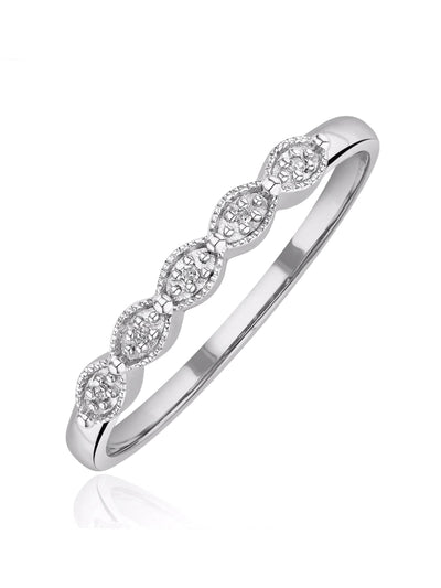 The Diamond Store Weißer Eternity-Ring mit 0,02 Karat Diamanten in 9 Karat Gold