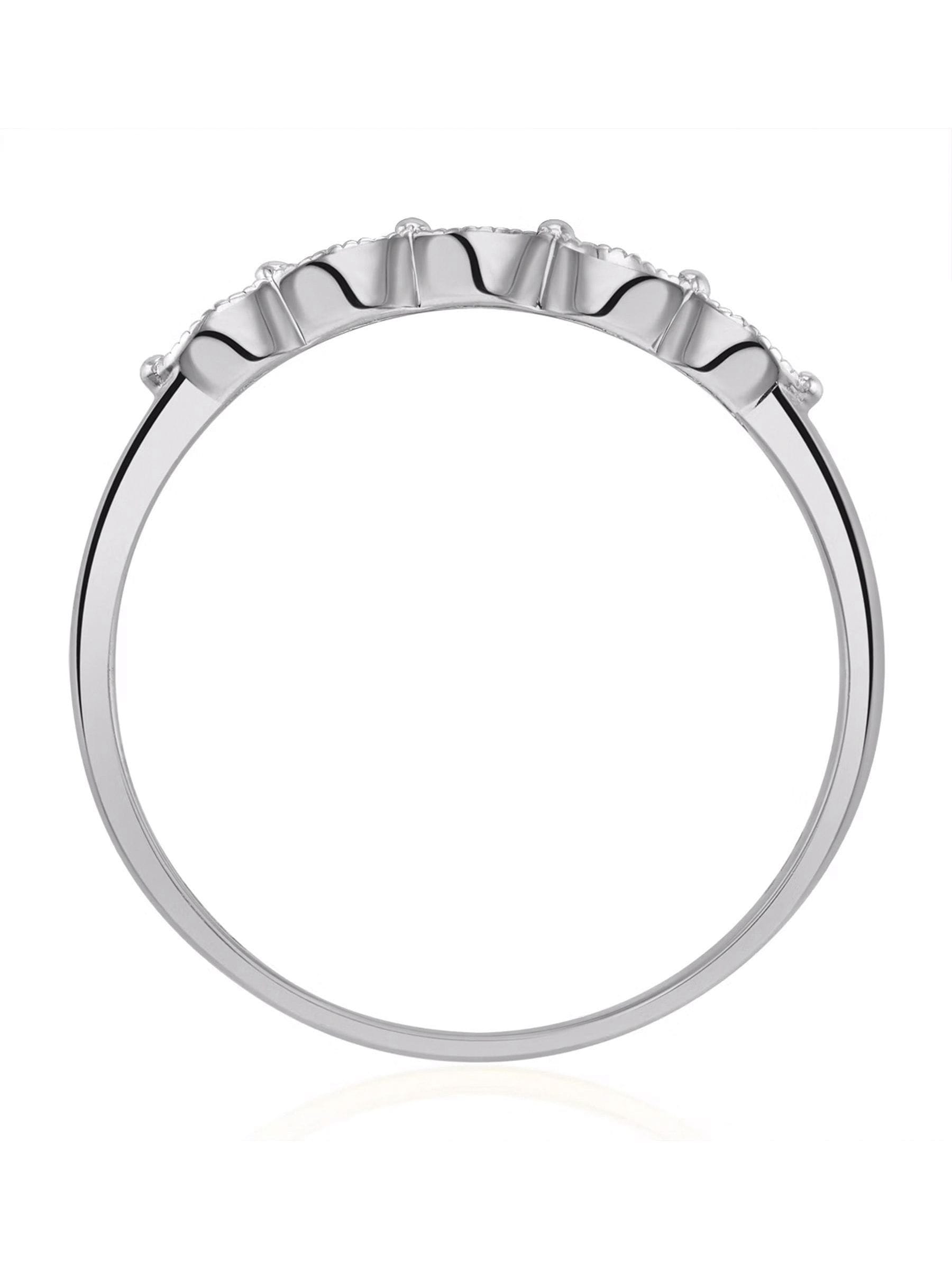 The Diamond Store White Half Eternity Ring with 0.02CT diamonds in 9K gold (British brand)