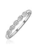 The Diamond Store White Half Eternity Ring 0.02CT Diamond 9K