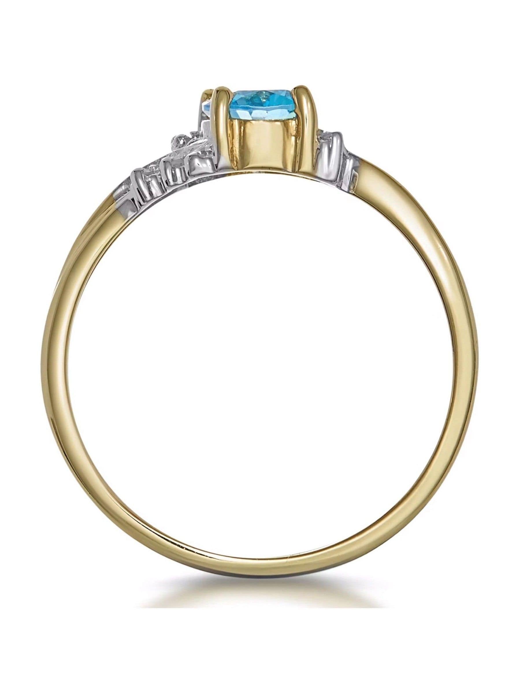 The Diamond Store gold tone 0.94CT topaz and diamond 9K yellow ring (British brand)