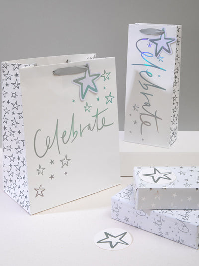 Next Hallmark White Celebration Gift Bag and Wrap Set- Buy online at McGrocer