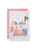 Hallmark sister birthday card with bath illustration, UK version
