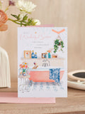 Hallmark sister birthday card with bath illustration, UK version