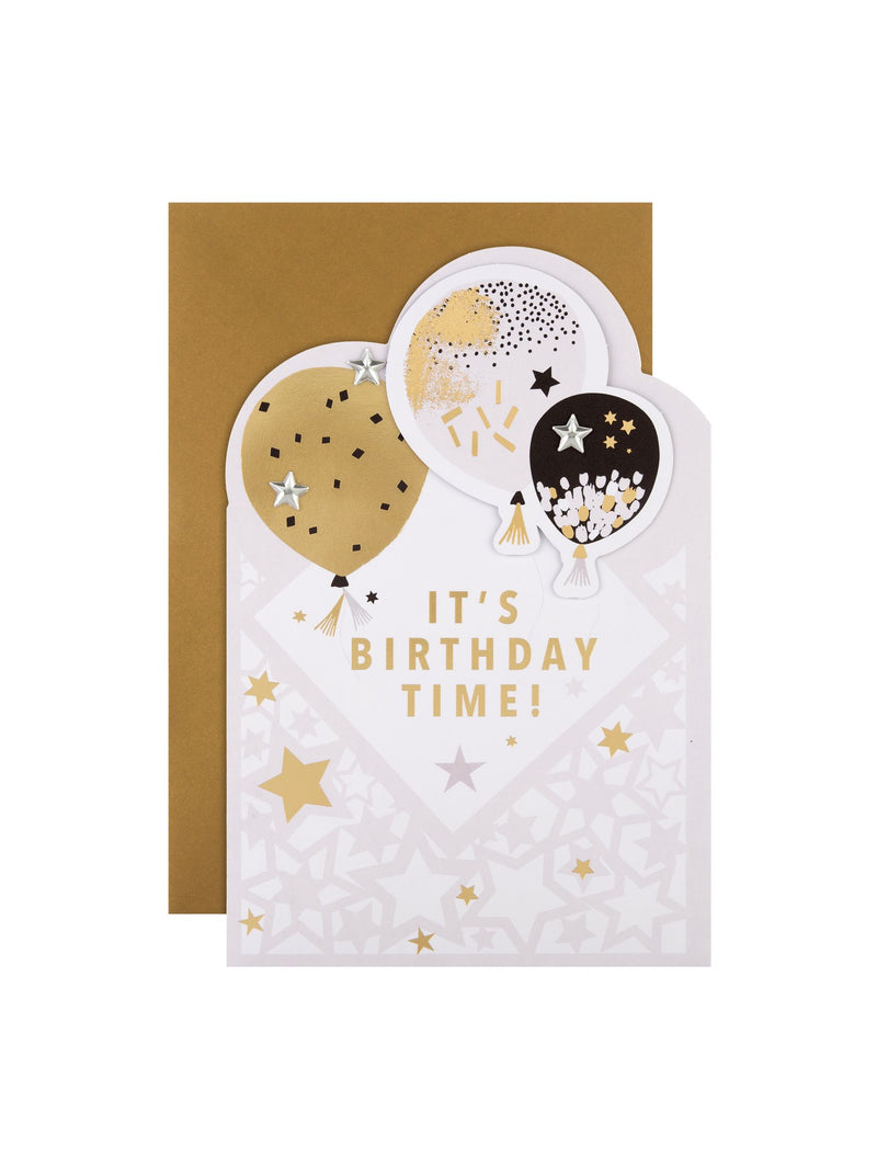 Hallmark metallic balloons birthday card 20.2x13.8 cm, UK version