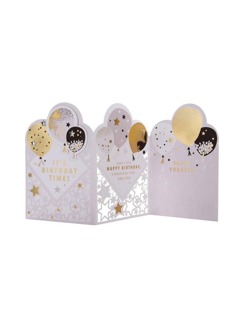 Hallmark metallic balloons birthday card 20.2x13.8 cm, UK version
