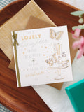 White Birthday Card for Daughter with Cake and Candles Design 19.8cm Square