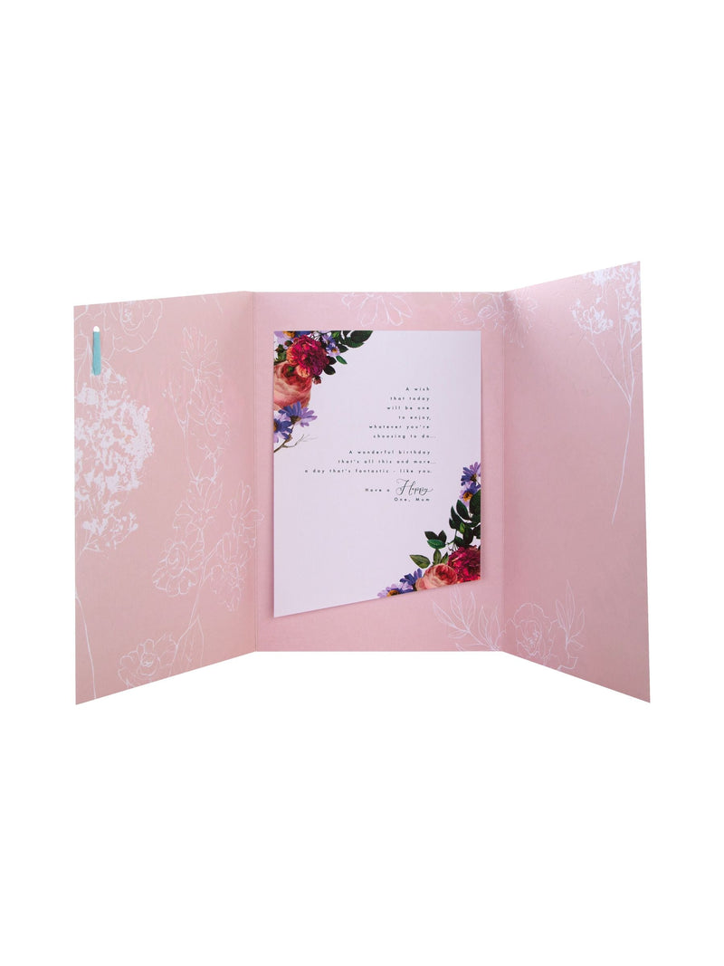 Hallmark birthday card for mum floral design 26x18cm, UK version