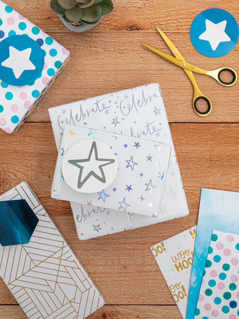 Hallmark gift wrap set with 6 sheets and tags, UK version