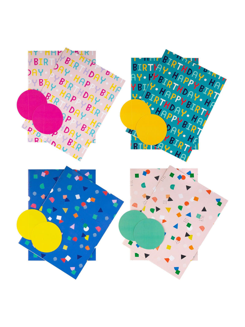 Hallmark birthday gift wrap set with 8 sheets and tags, UK version