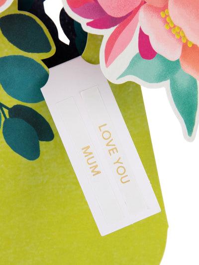 Hallmark 3D Pop-Up Gul Vase Papirblomst Kort