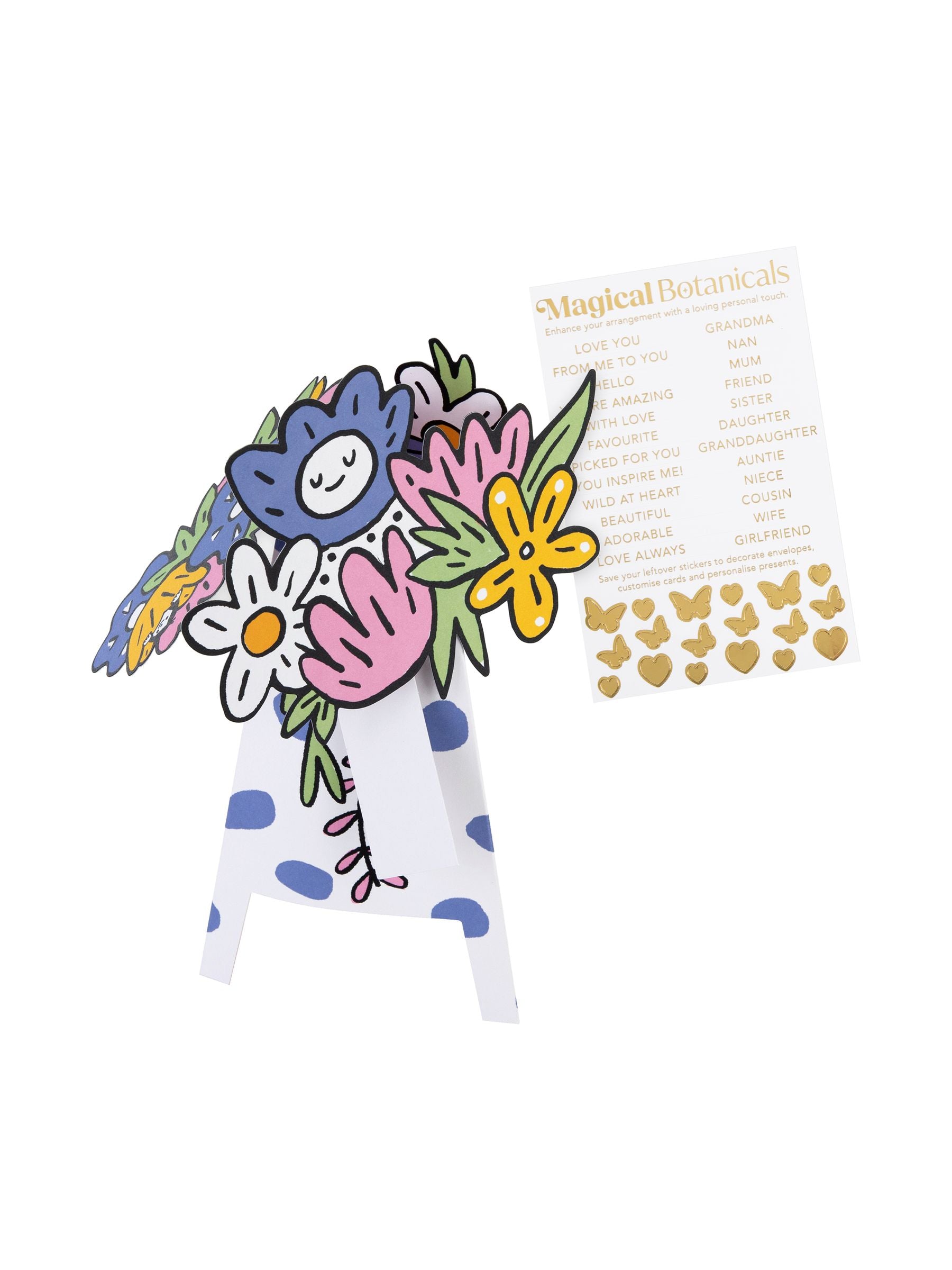 Hallmark 3D pop up paper flower card with spotty vase, UK version