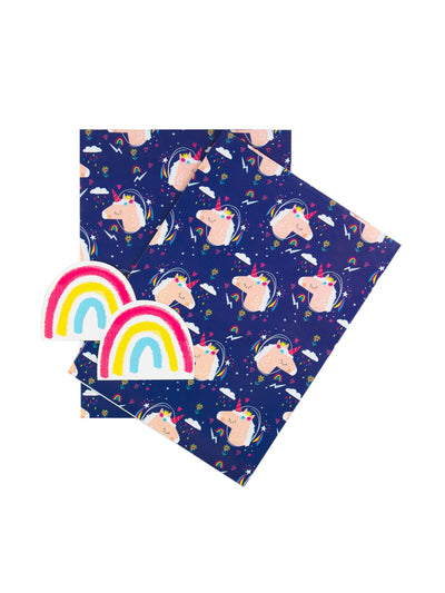 Ensemble de papier d'emballage licorne et sirène Hallmark Next avec 4 feuilles et 4 étiquettes - Acheter en ligne chez McGrocer
