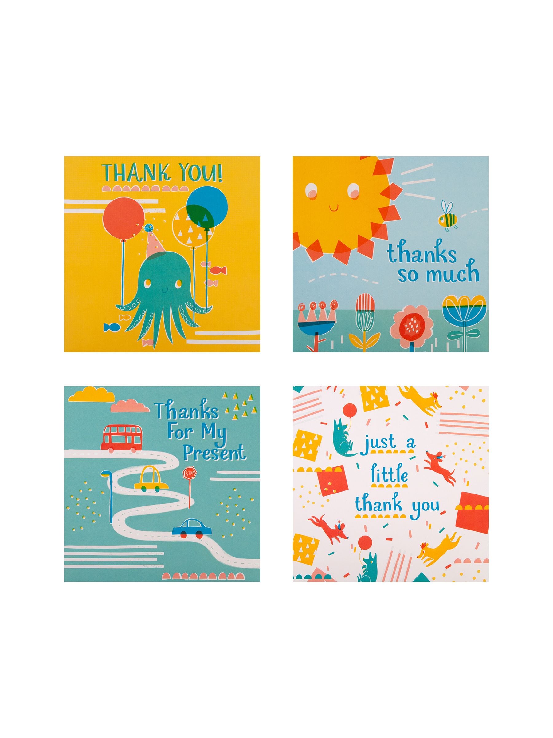 Hallmark kids thank you cards 20 pack with 4 designs, UK version