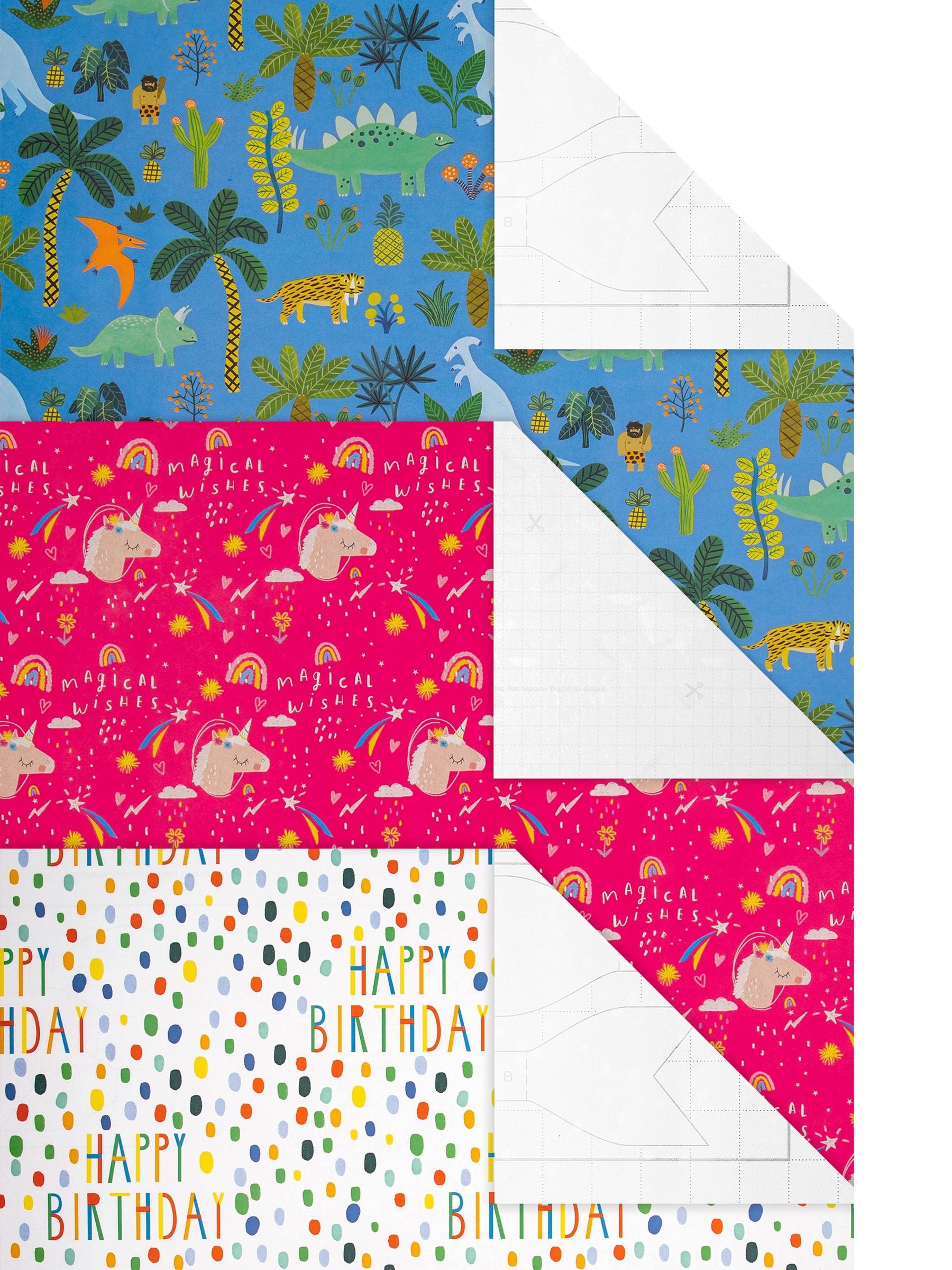 Hallmark wrapping paper 3 rolls with fun kids designs, UK version
