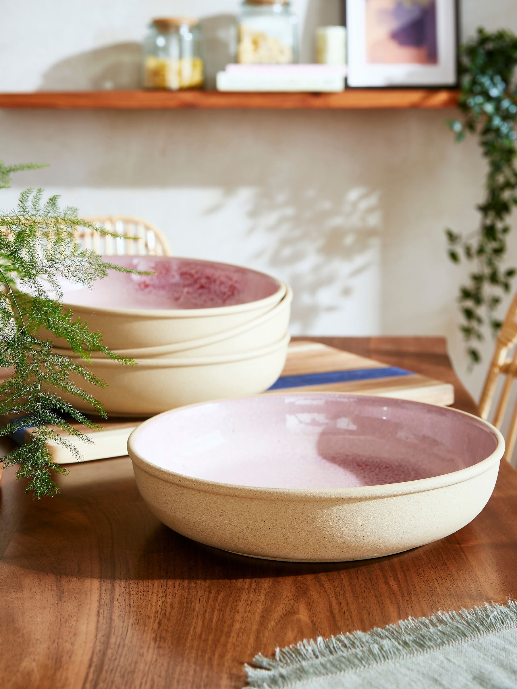 Portmeirion Aquamarine Minerals Medium Set of 4 Pasta Bowls