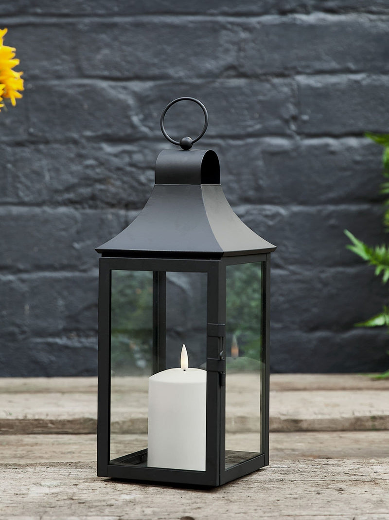 Lights4fun Albury outdoor lantern 34cm black (British brand)