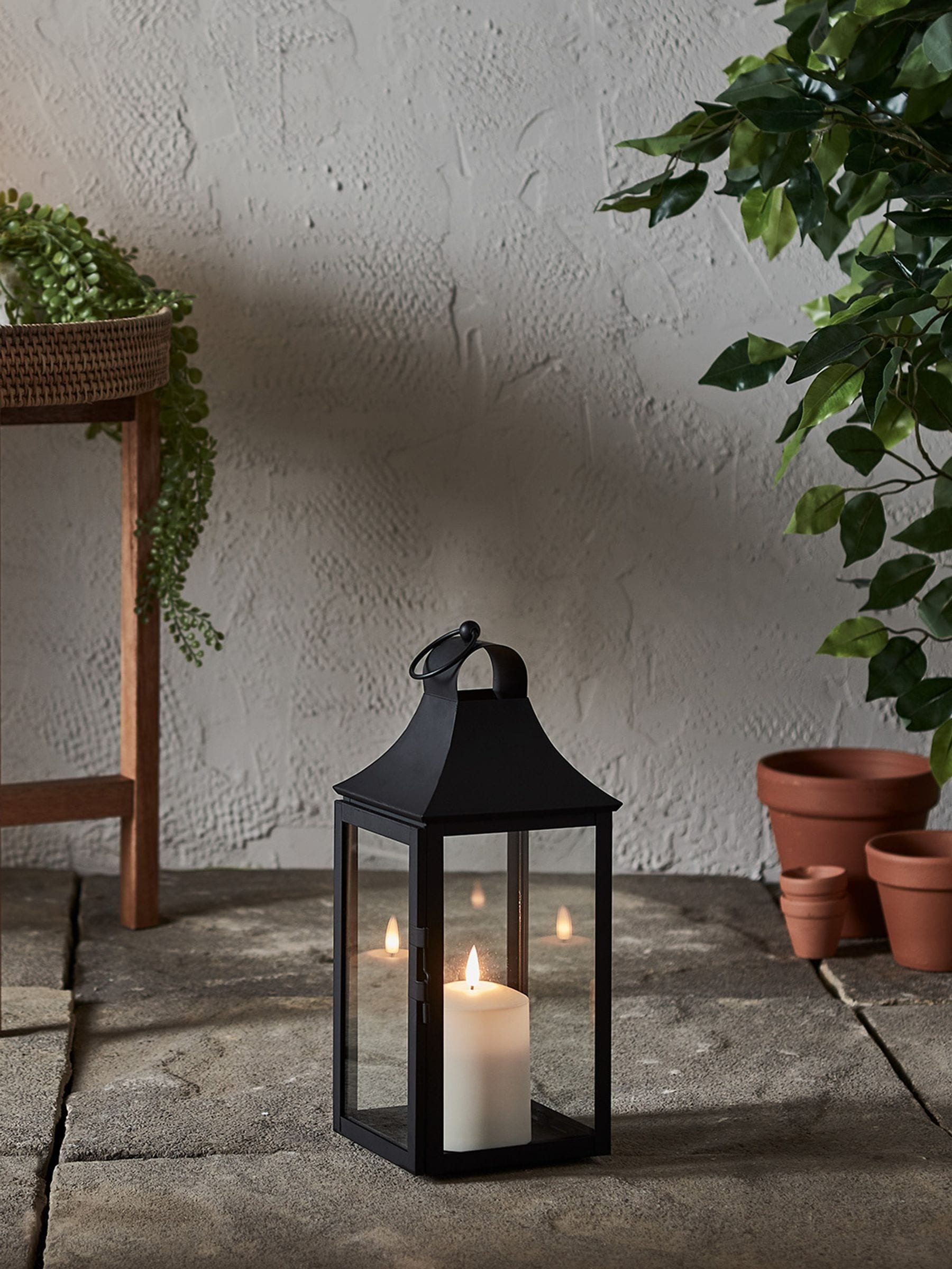 Lights4fun Albury outdoor lantern 34cm black (British brand)