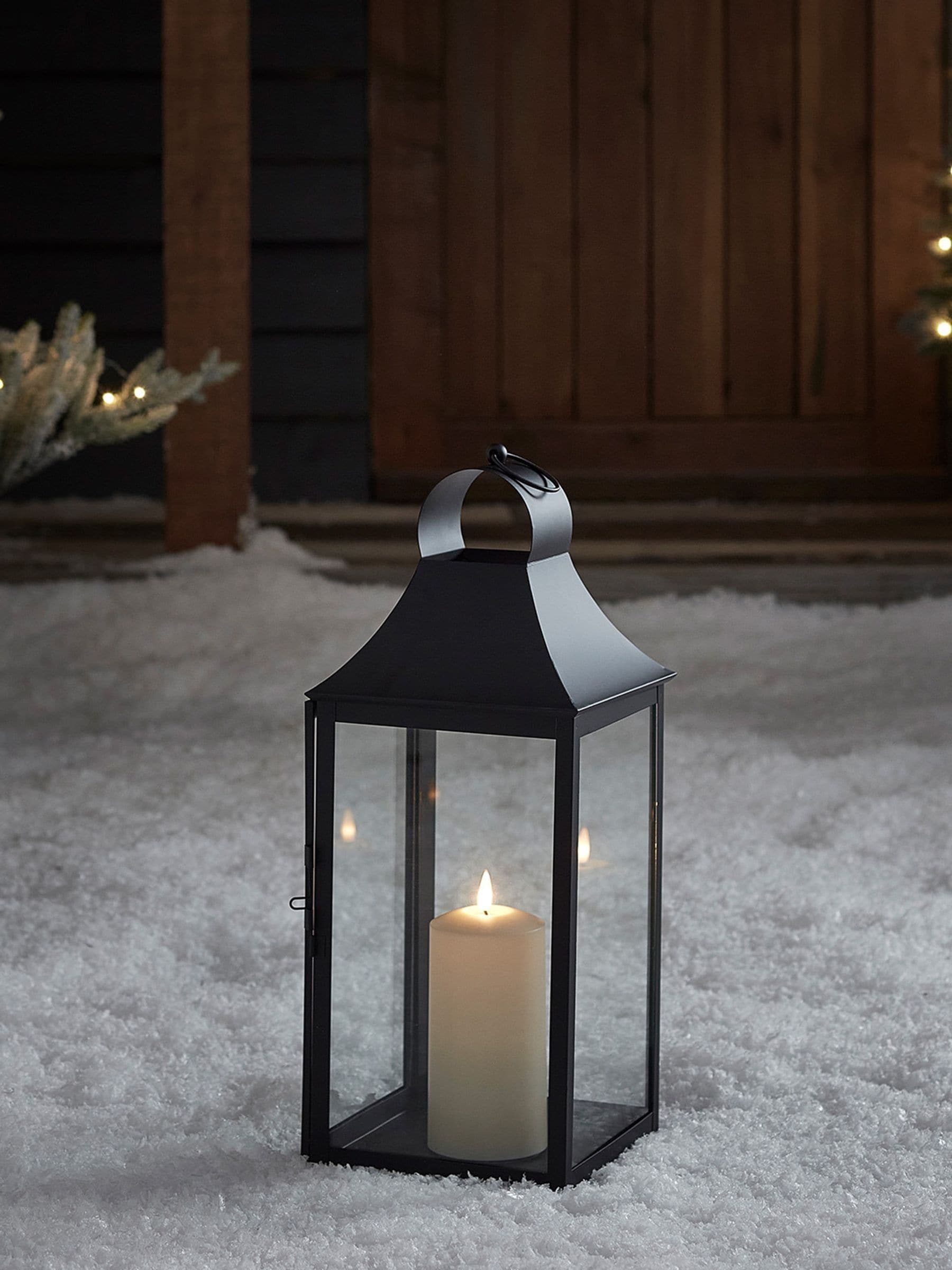 Lights4fun Albury outdoor lantern 34cm black (British brand)