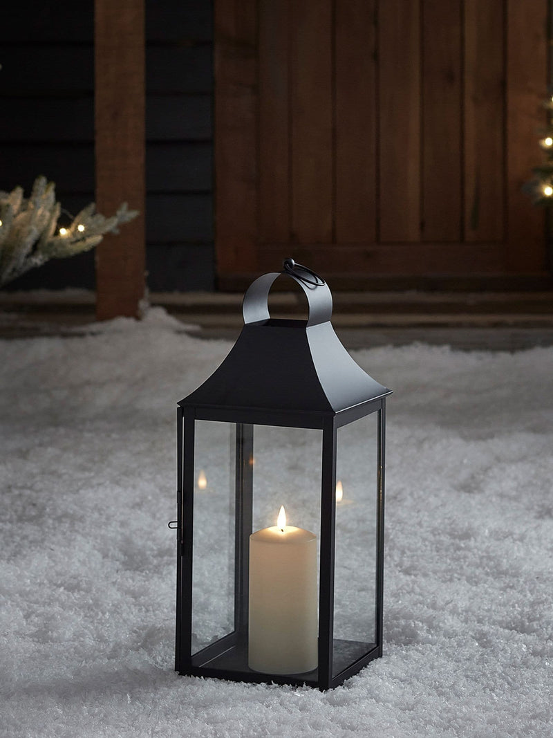 Lights4fun Albury outdoor lantern 34cm black (British brand)