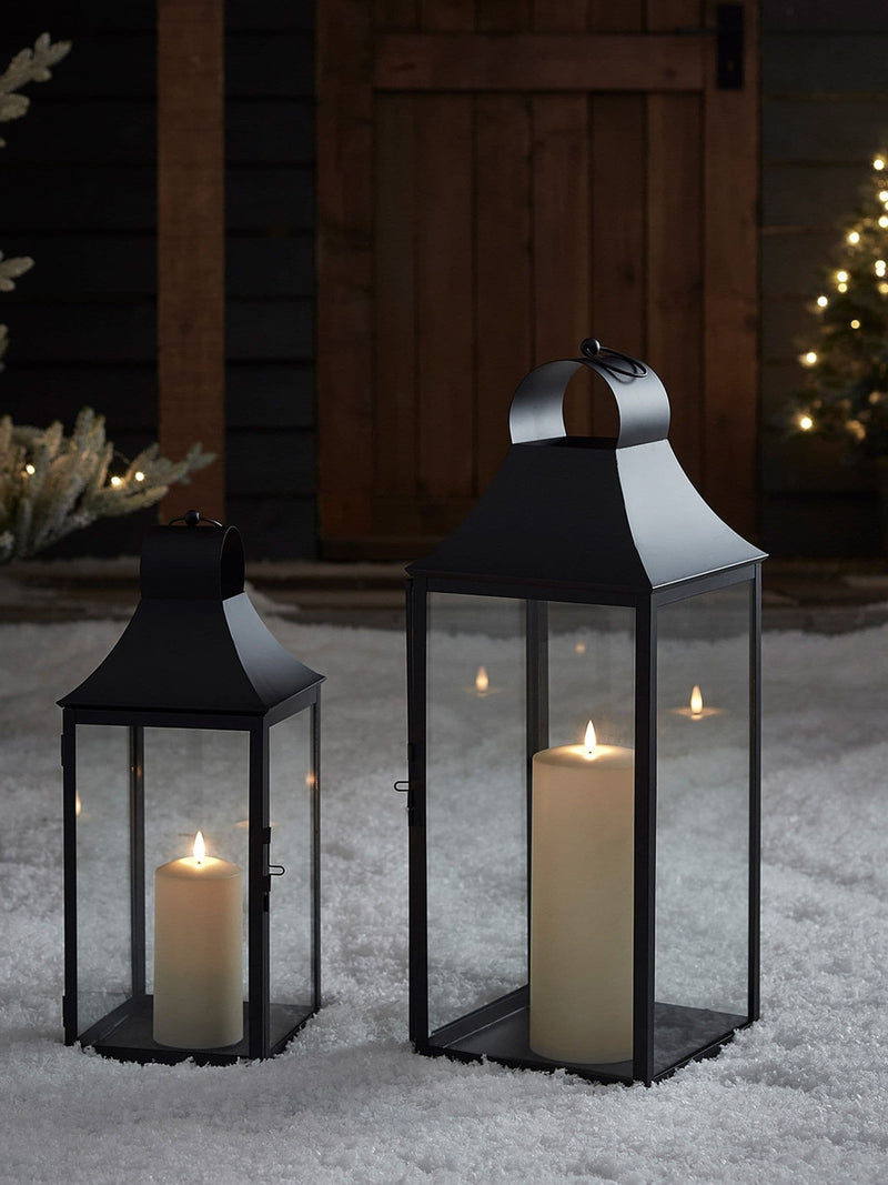 Lights4fun Albury outdoor lantern 34cm black (British brand)
