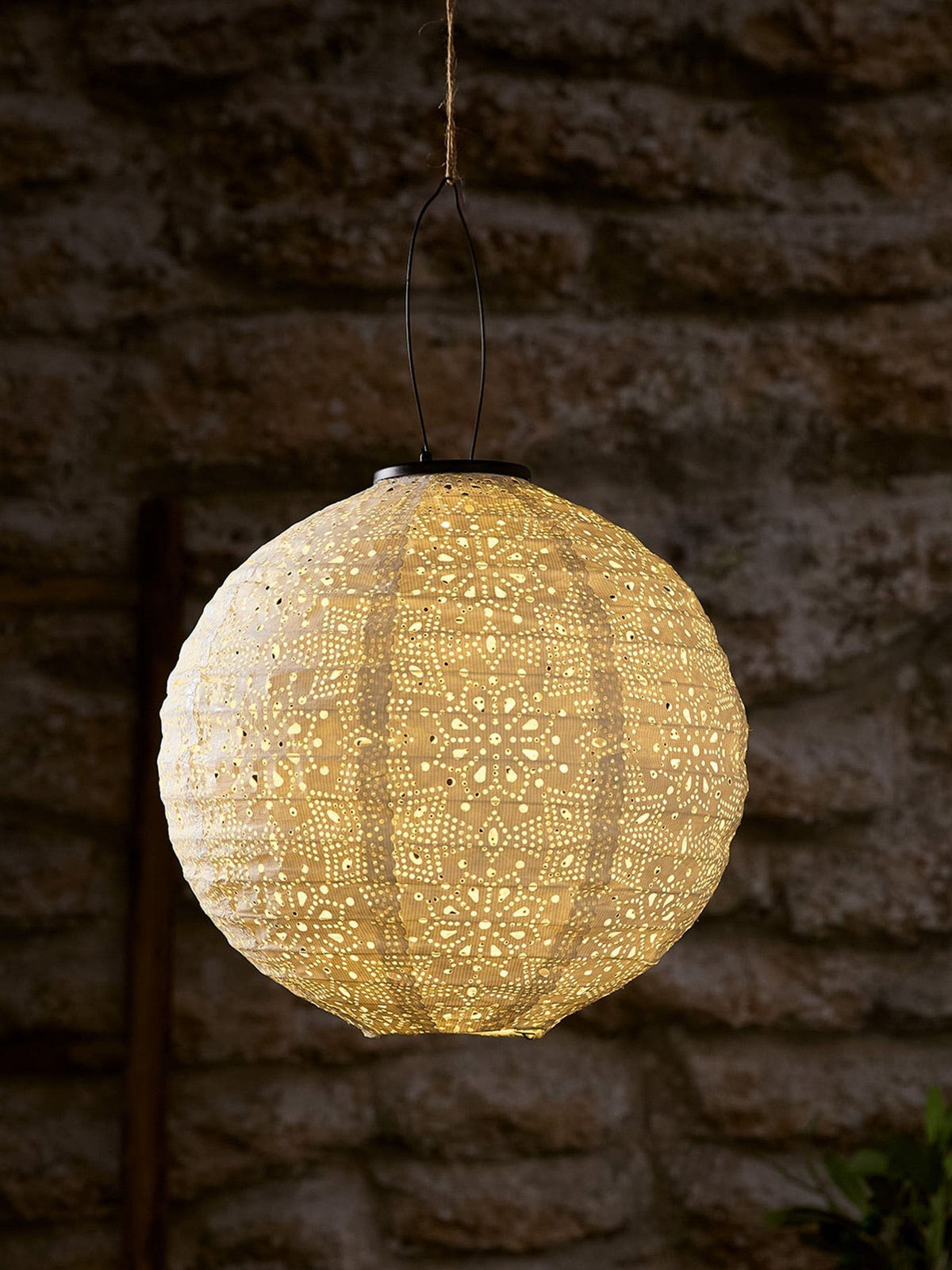 Lights4fun white solar hanging lantern 30cm (British brand)