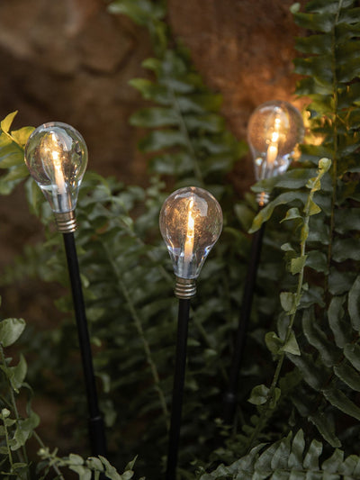 Next Lights4fun Black and Clear 3 Mini Solar Festoon Outdoor Stake Lights- Buy online at McGrocer