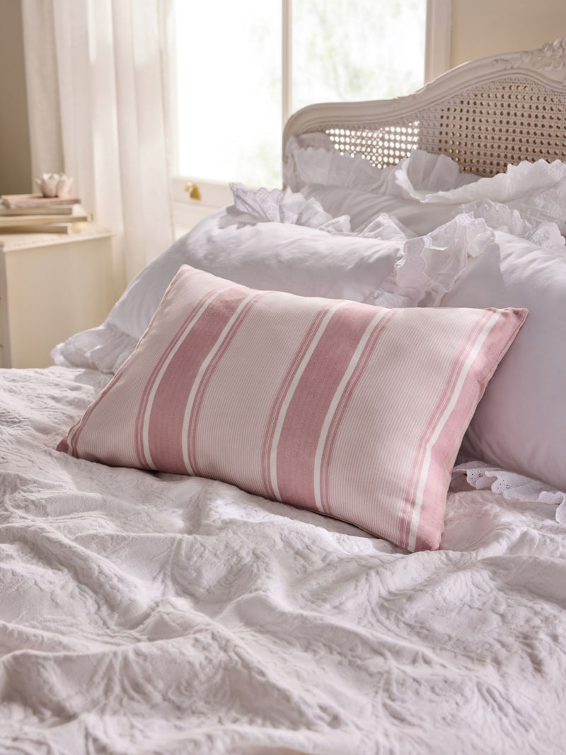 Shabby Chic pink stripe cushion 50x50cm, imported from the UK