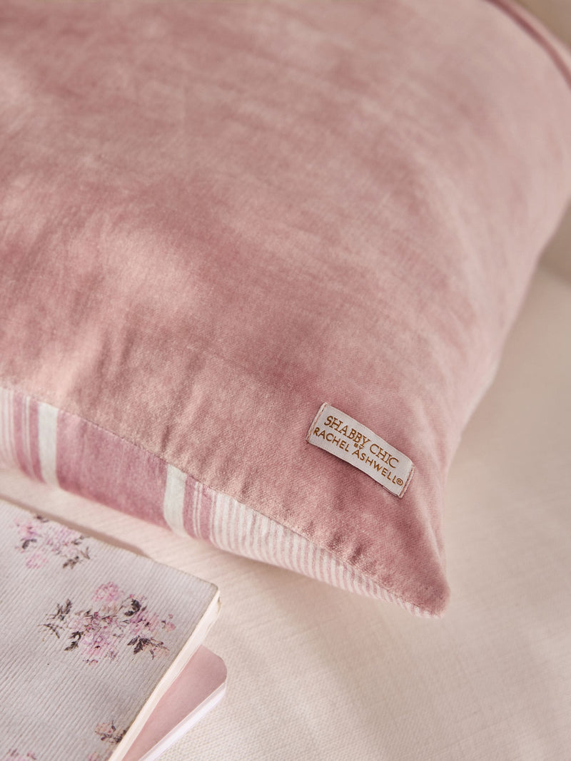 Shabby Chic pink stripe cushion 50x50cm, imported from the UK