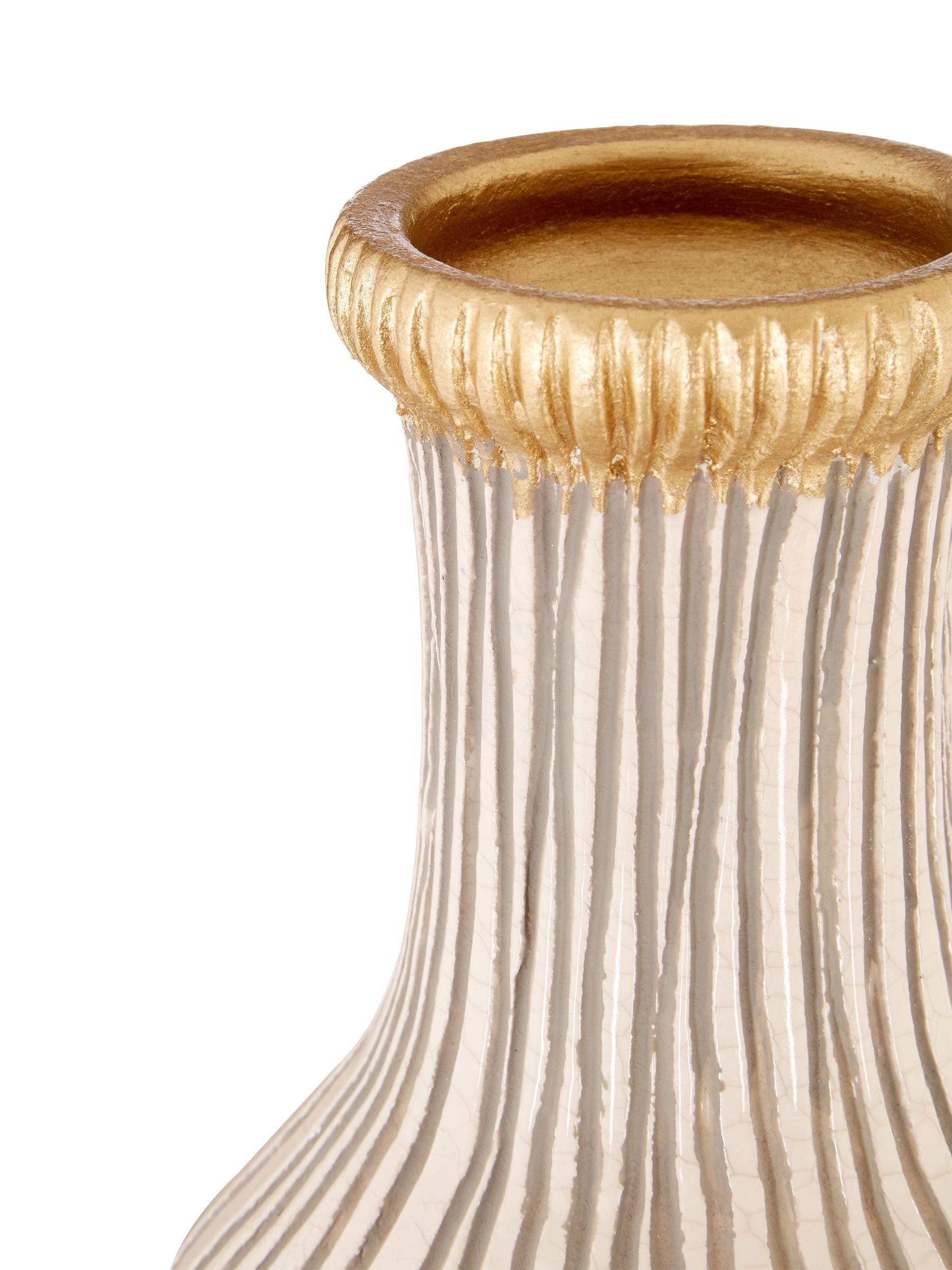 Fifty Five South white large earthenware vase - British product