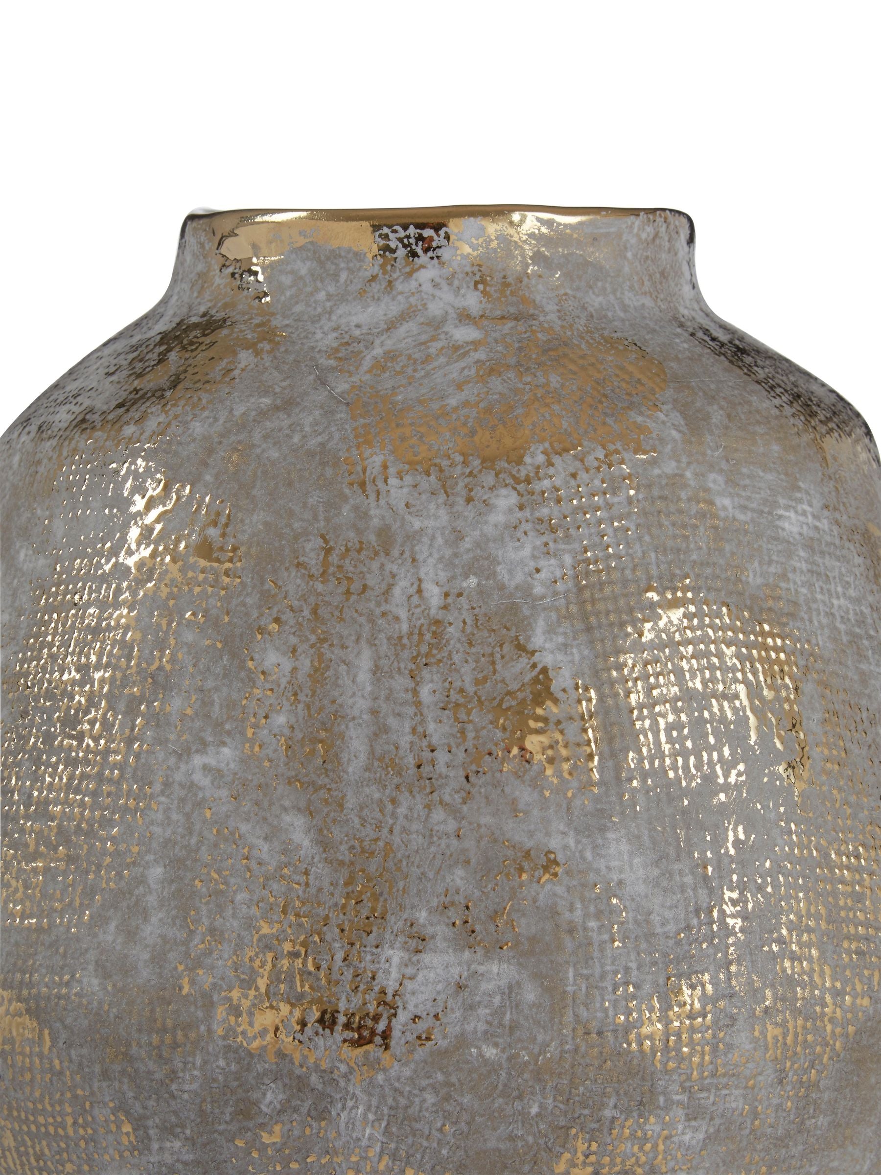 Interiors by Premier gold and grey small ceramic vase, UK version
