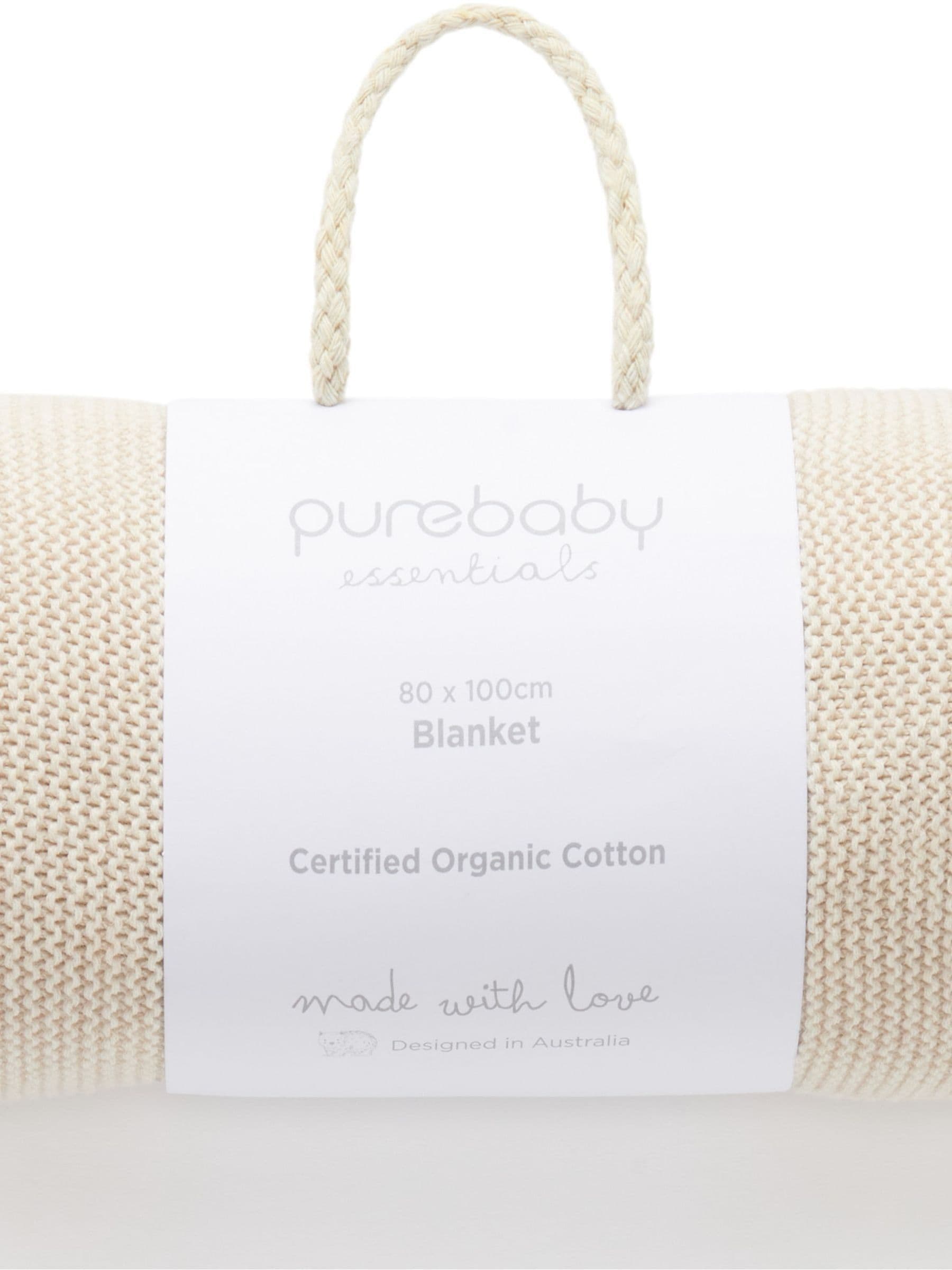 Purebaby textured knit blanket 80x100cm - British product