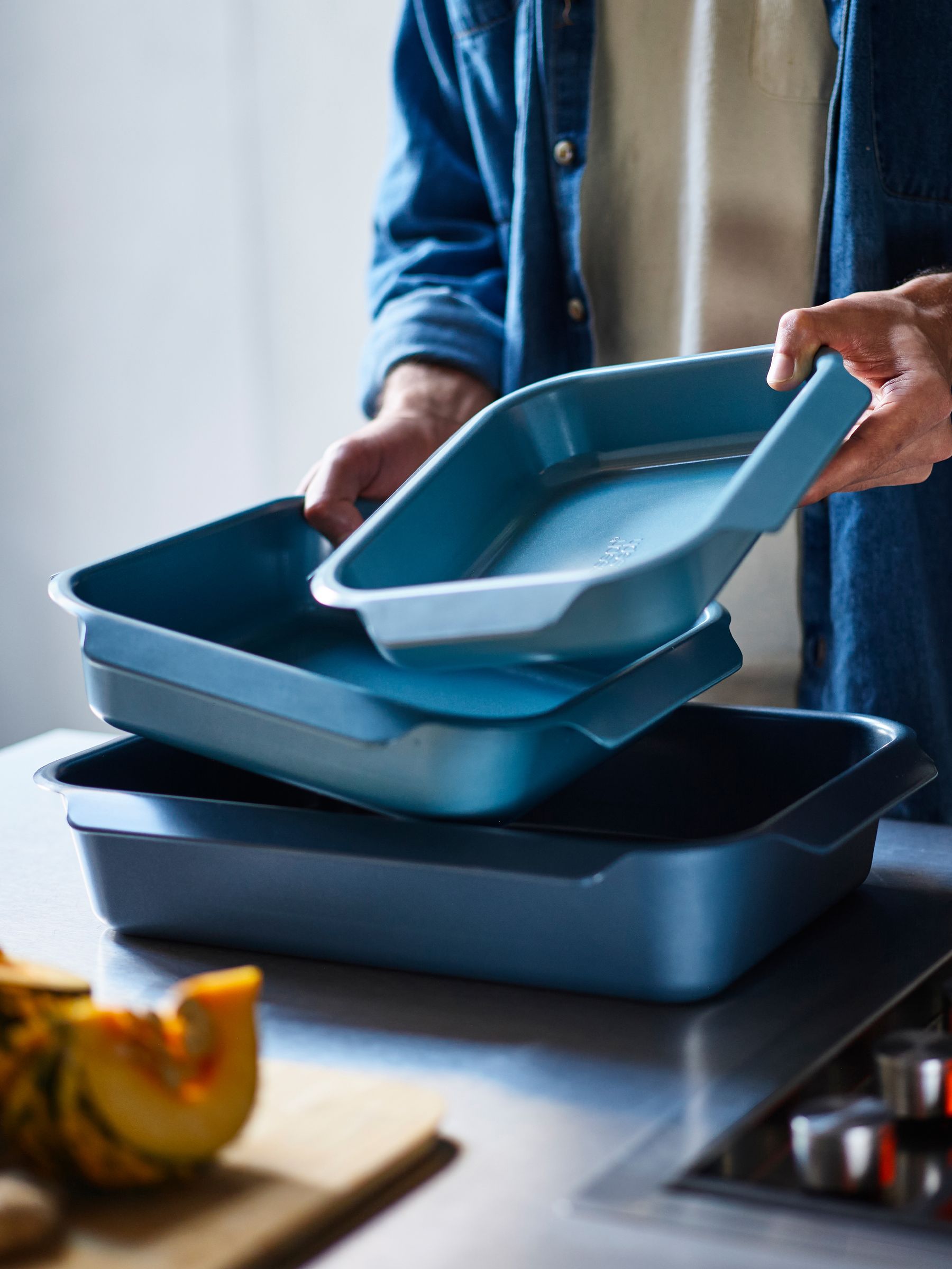 Joseph Joseph Blue Nest nonstick large roasting tray, imported from the UK
