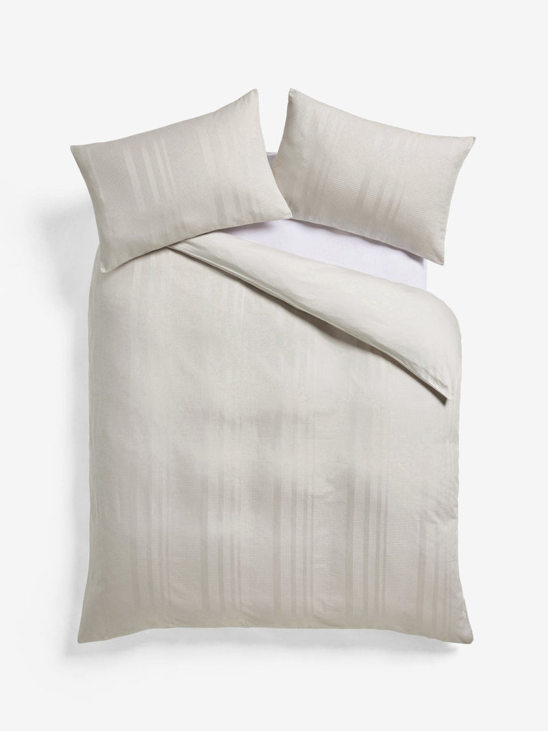 Natural champagne duvet cover and pillowcase set, imported from the UK