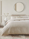 Natural champagne duvet cover and pillowcase set, imported from the UK
