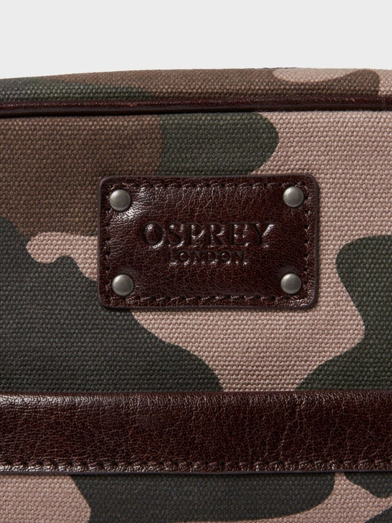 OSPREY LONDON green canvas and leather messenger bag, UK version